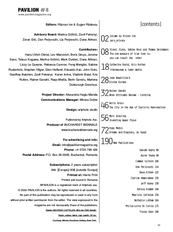 Pavilion v8 table of contents